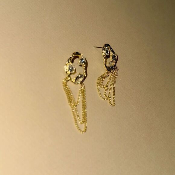 Chain drop earrings N851 - Picture 2 of 3